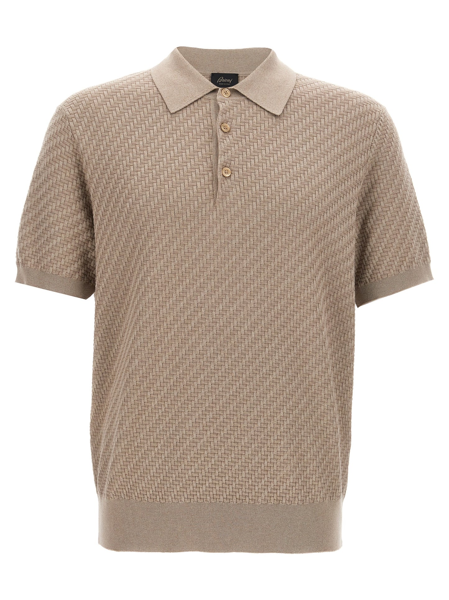 Brioni Beige Cotton Polo Shirt