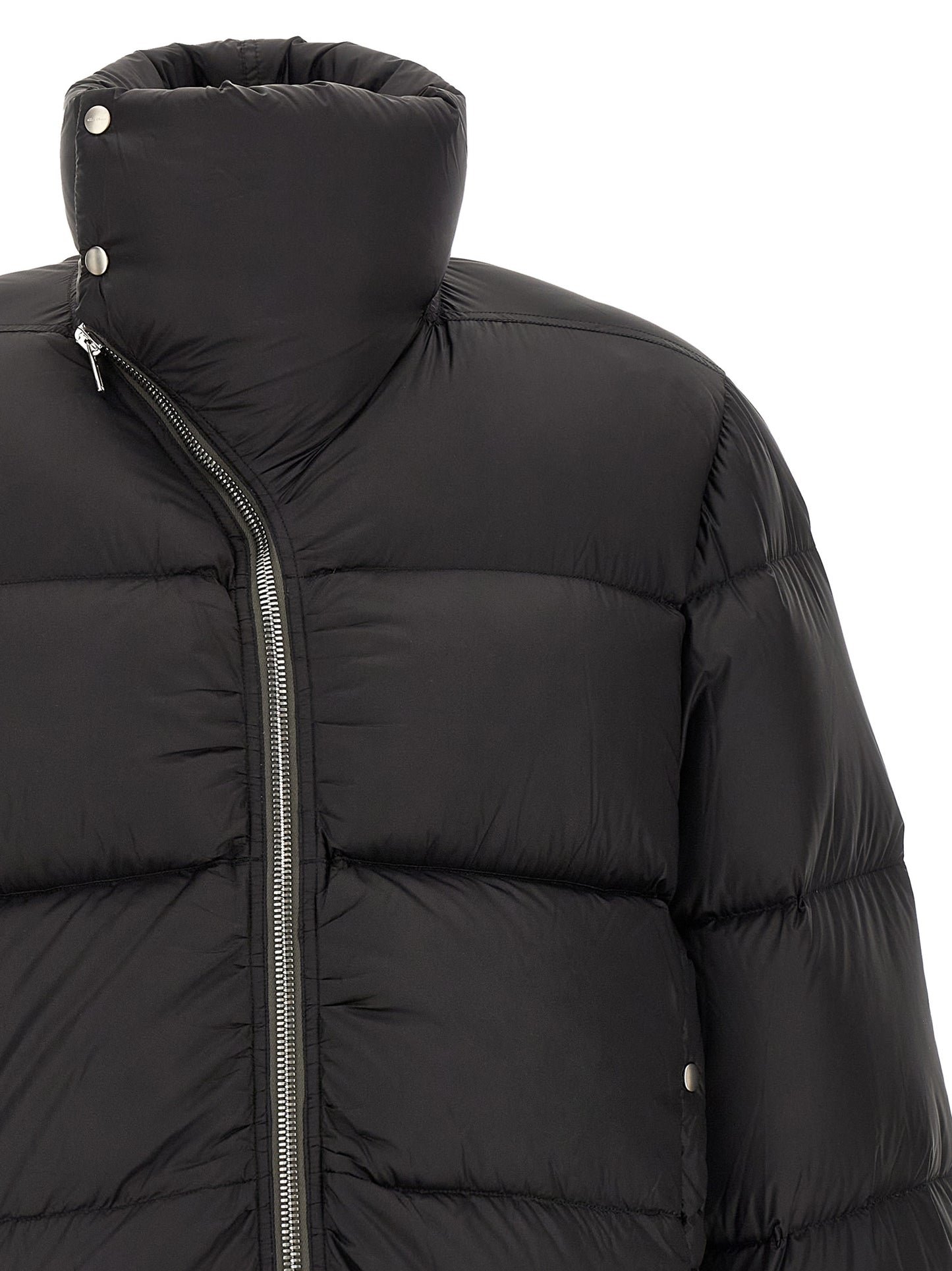 Rick Owens Black Nylon Full-Length Jacket