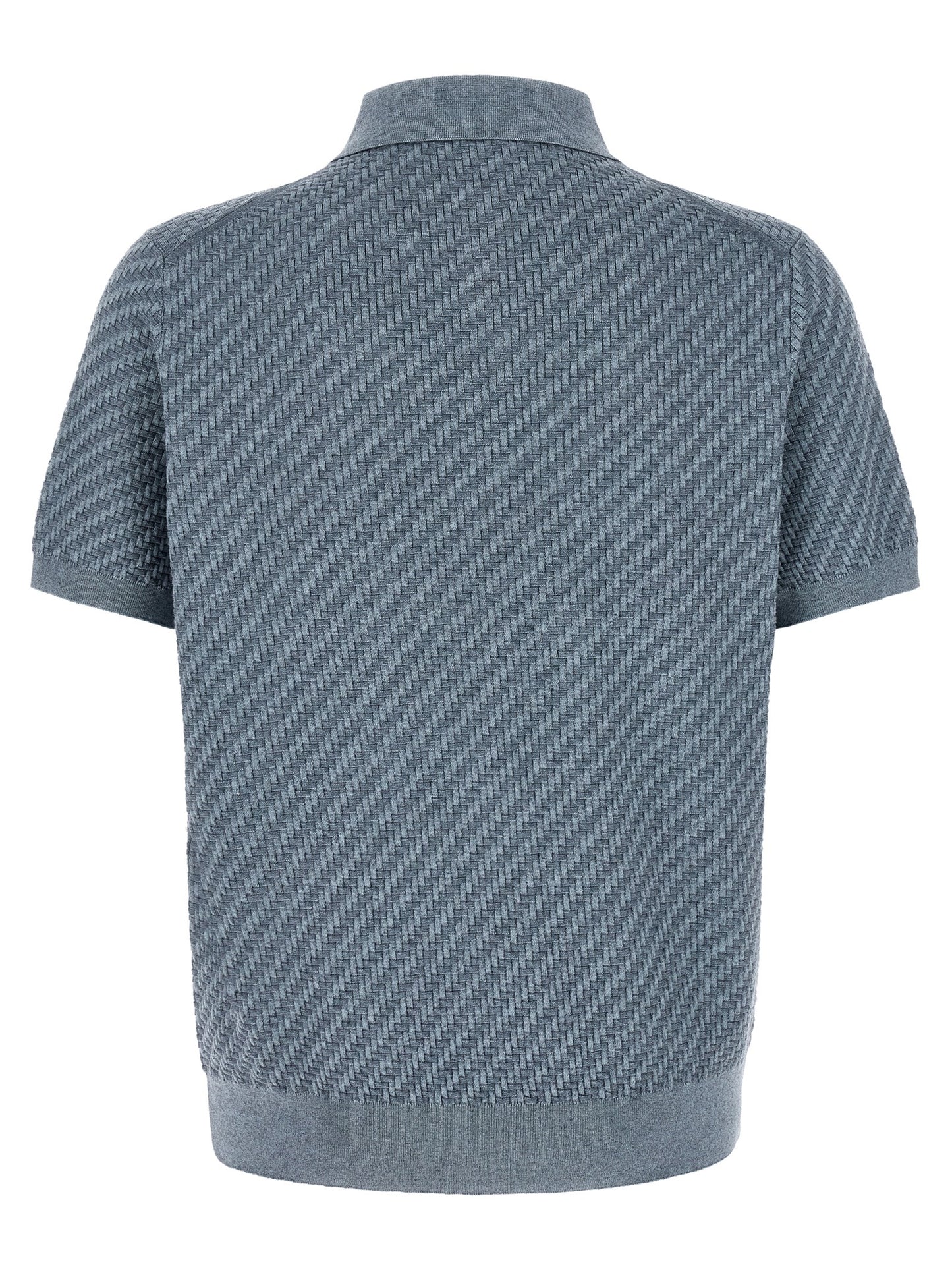 Brioni Blue Cotton Polo Shirt