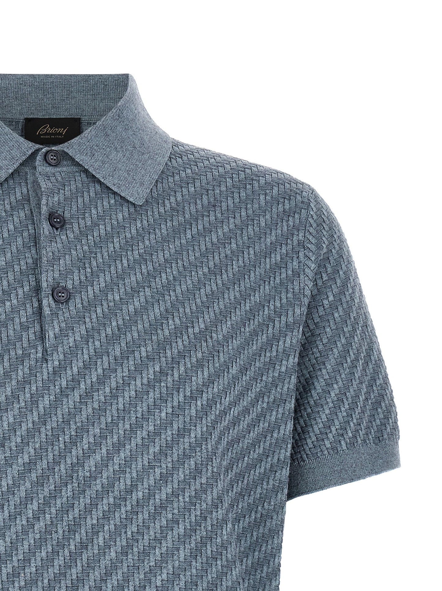 Brioni Blue Cotton Polo Shirt
