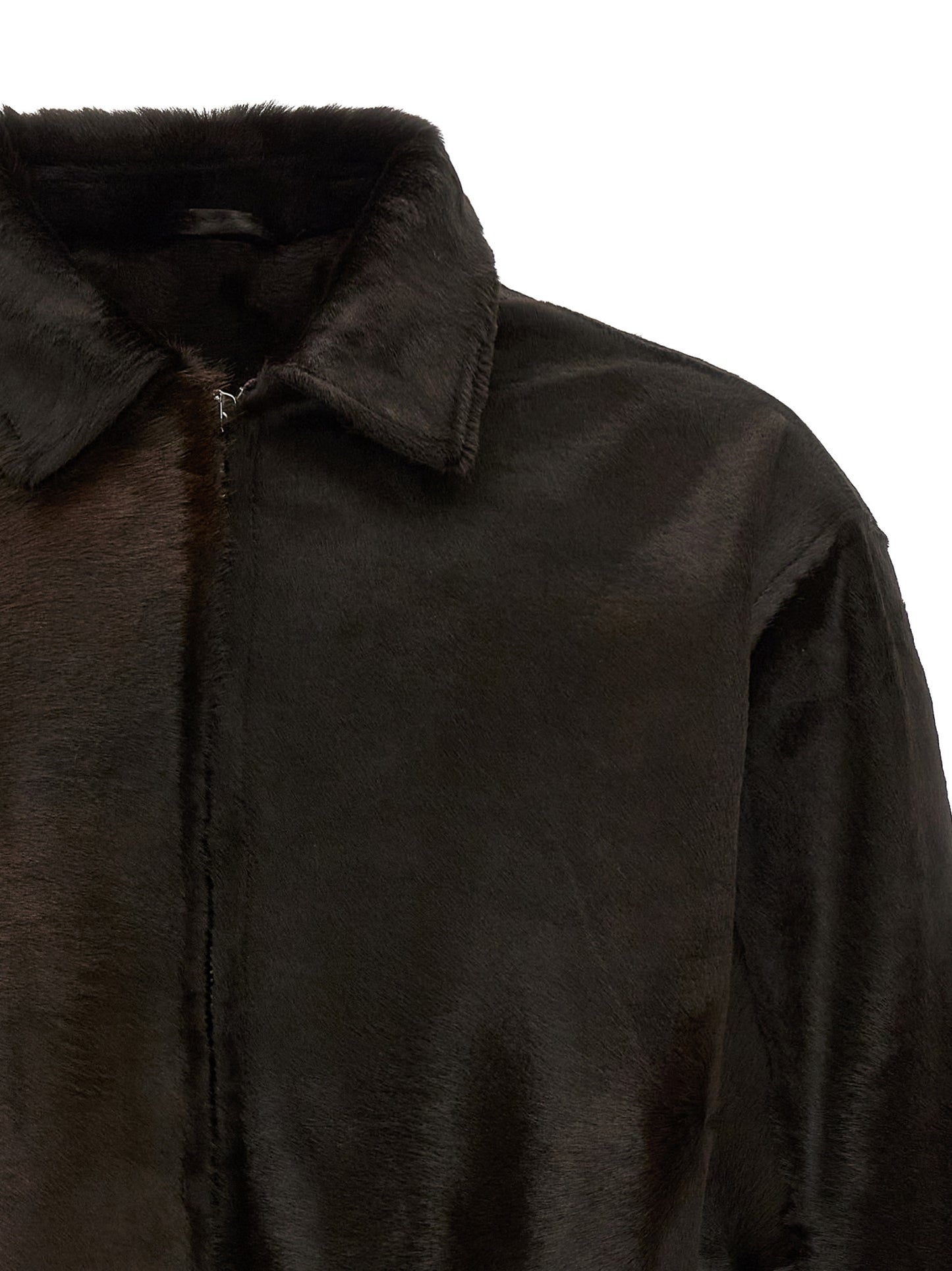 GIORGIO BRATO Brown Calfskin Leather Jacket