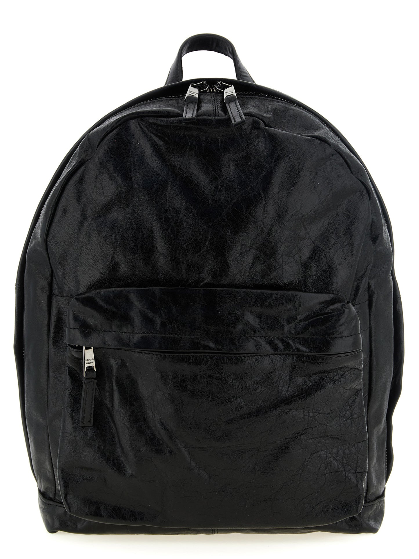 GIORGIO BRATO Black Lamb Leather Backpack