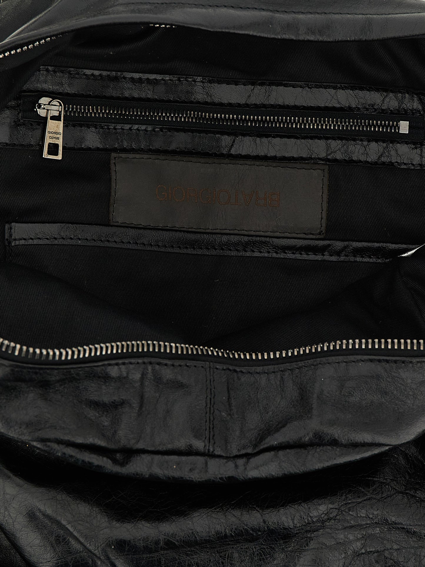 GIORGIO BRATO Black Lamb Leather Backpack