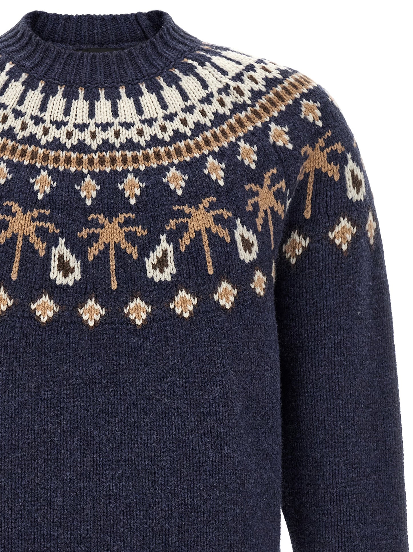 Alanui Blue Virgin Wool Cardigan