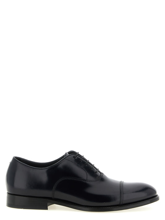 Doucal's Blue Lamb Leather Oxfords And Derbies