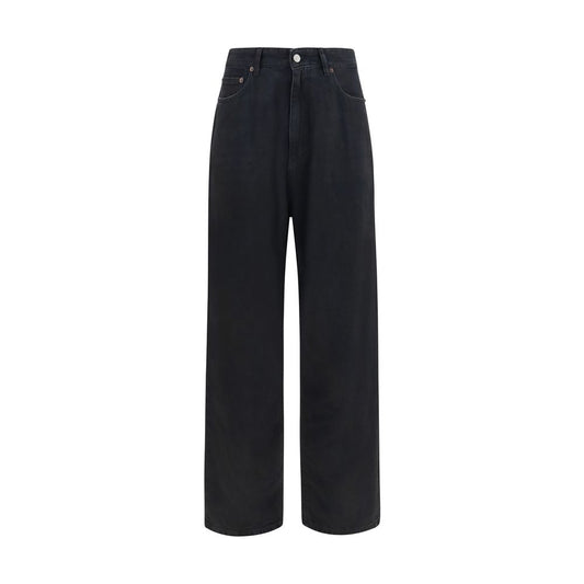 MM6 Black Cotton Straight-Leg Jeans