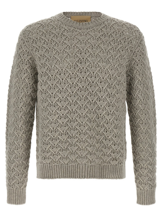 Valentino Garavani Gray Virgin Wool Cardigan