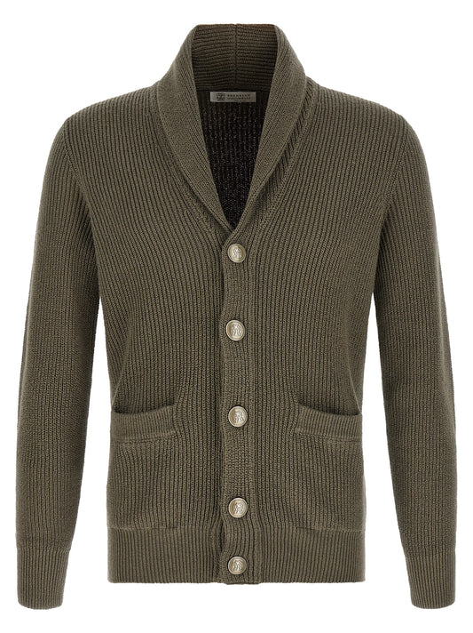 Brunello Cucinelli Bicolor Cotton Cardigan