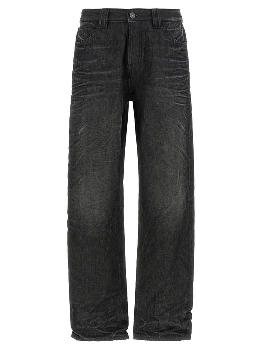 Diesel Gray Cotton Straight-Leg Jeans