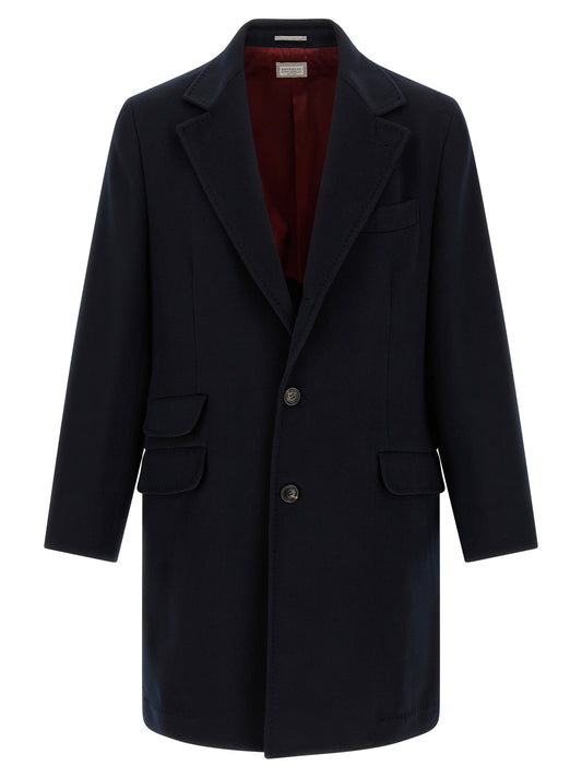 Brunello Cucinelli Blue Virgin Wool Coat