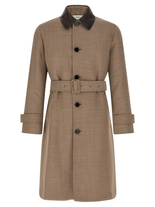 Lardini Beige Virgin Wool Coat