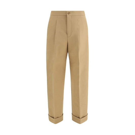 Umit Benan Beige Cotton Dress Pants