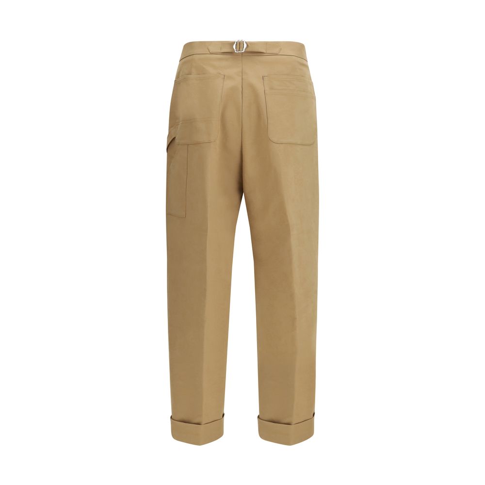 Umit Benan Beige Cotton Dress Pants