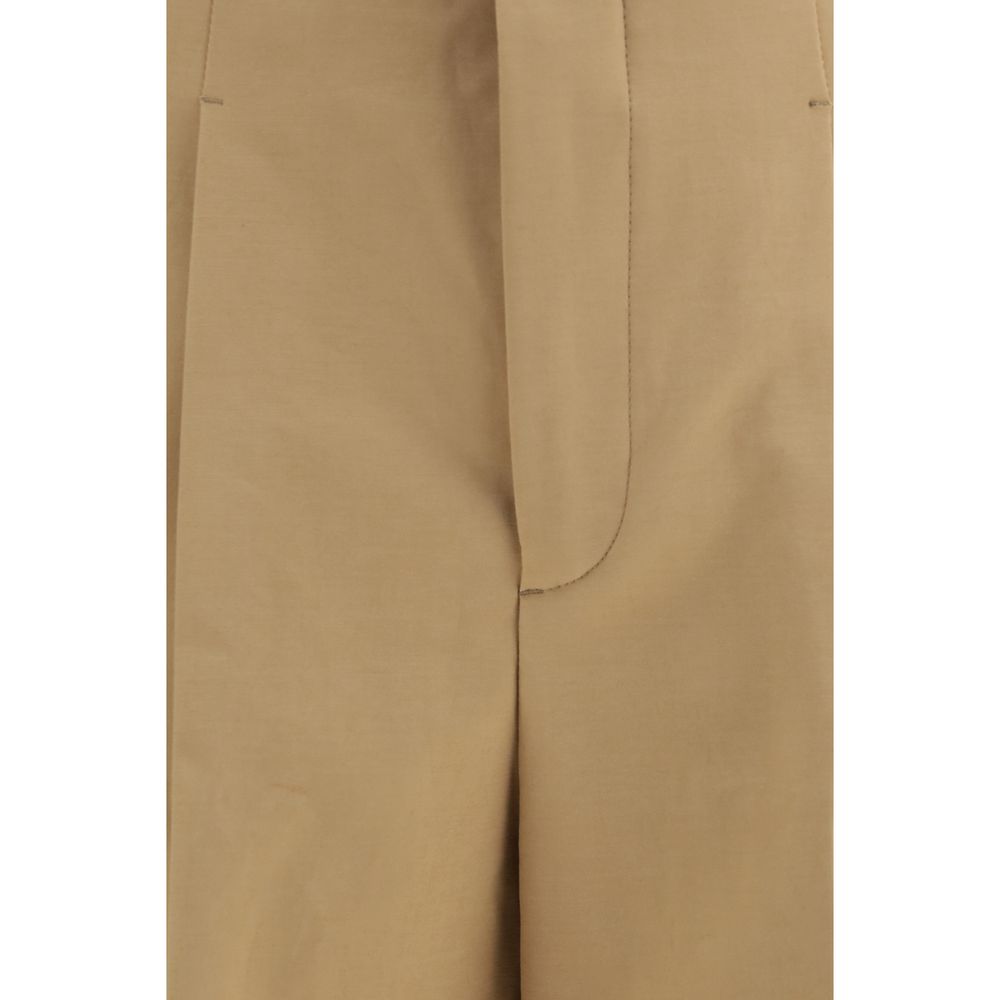 Umit Benan Beige Cotton Dress Pants