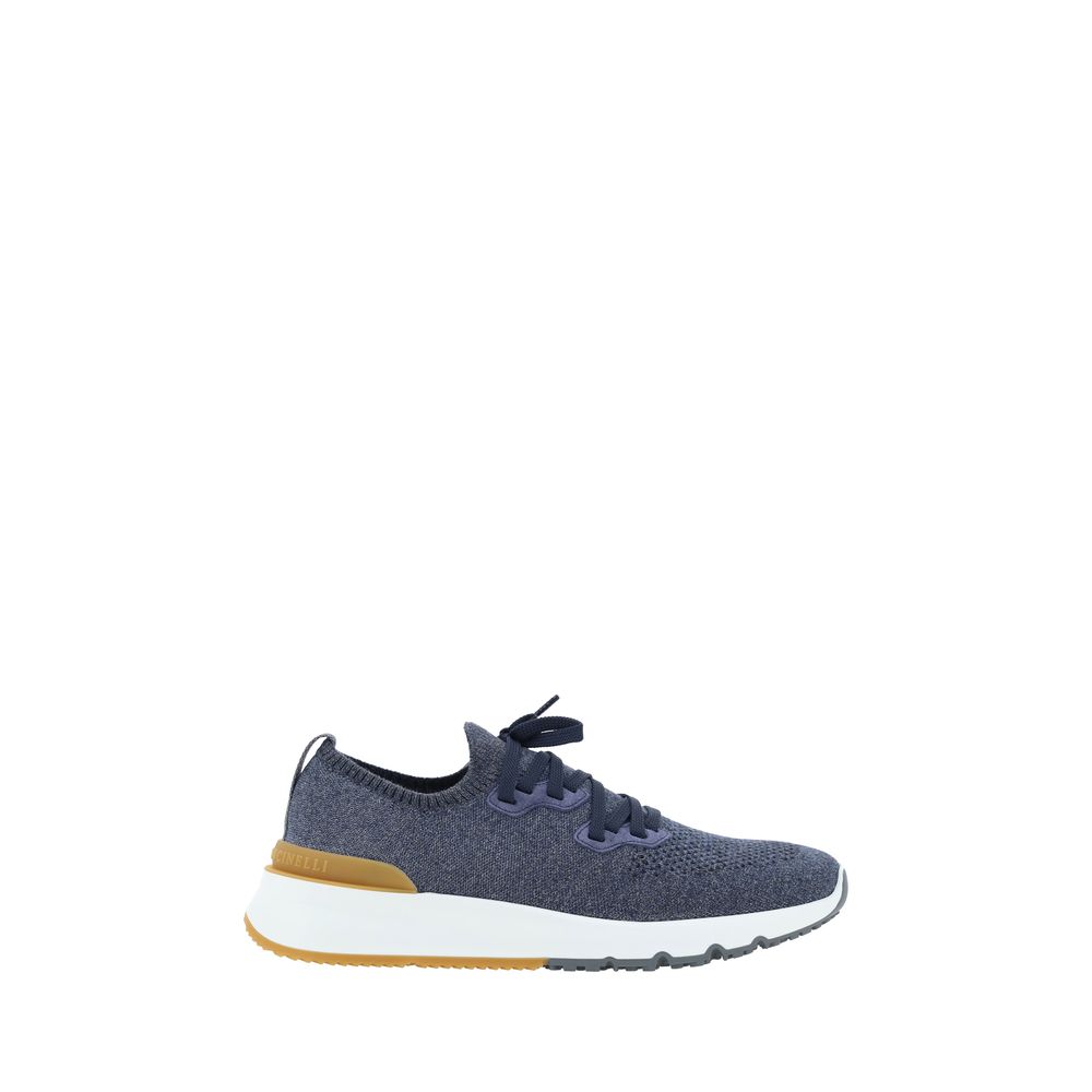 Brunello Cucinelli Blue Cotton Athletic Sneakers