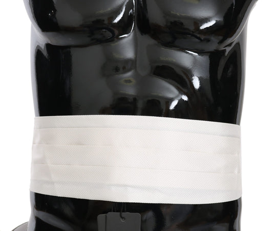 Dolce & Gabbana Witte Heren Tailleband 100% Zijden Cummerbund
