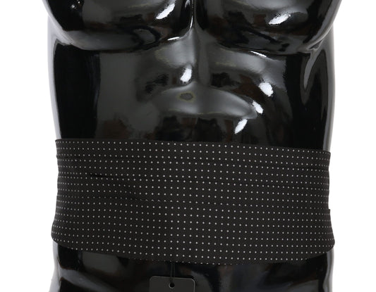 Dolce & Gabbana Dark Gray Dotted Waist Belt Silk Cummerbund