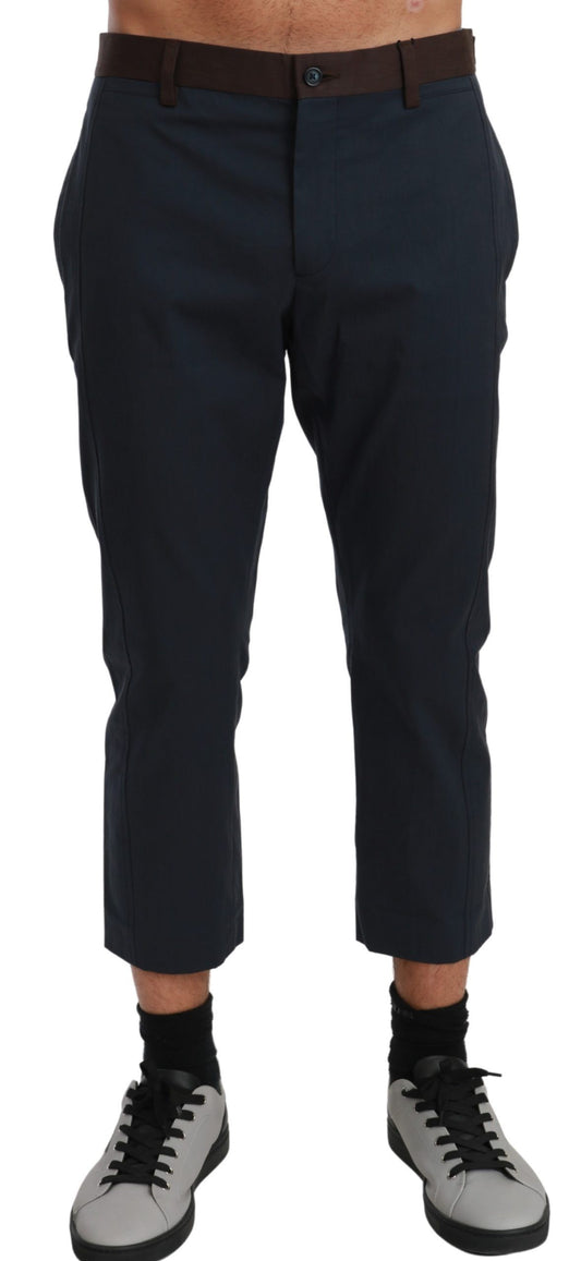 Dolce & Gabbana Braune Gestreifte Cropped-Hose
