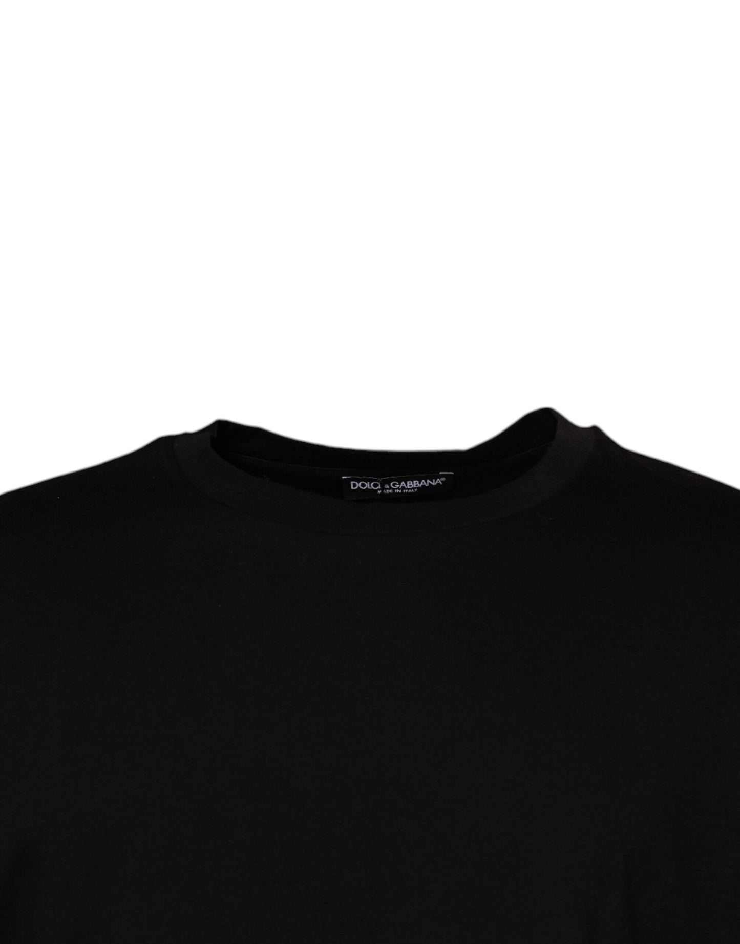 Dolce & Gabbana Schwarzes T-Shirt mit Rundhalsausschnitt und kurzen Ärmeln