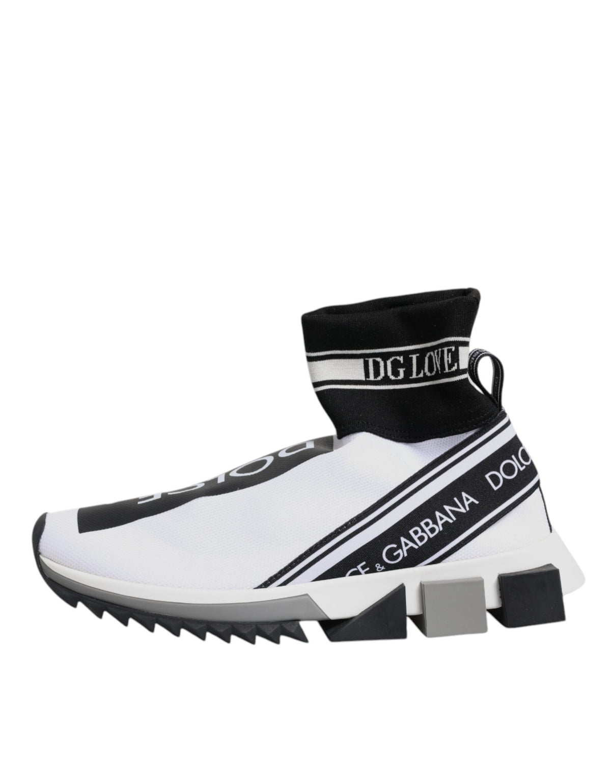 Dolce & Gabbana White Black Sorrento Socks Sneakers Shoes