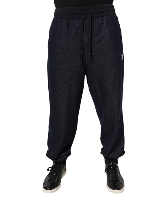 Dolce & Gabbana Zwarte Jacquard Joggingbroek Mannen Joggingbroek