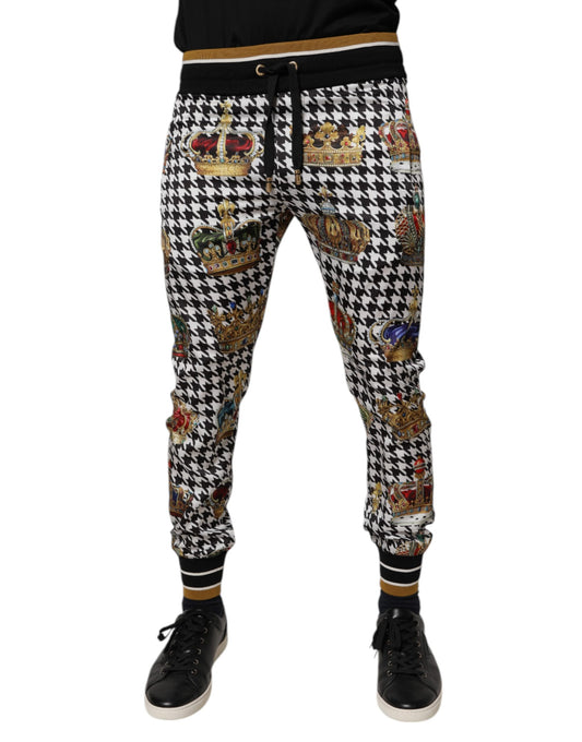 Dolce & Gabbana Multicolor Hahnentritt Crown Herren Jogginghose