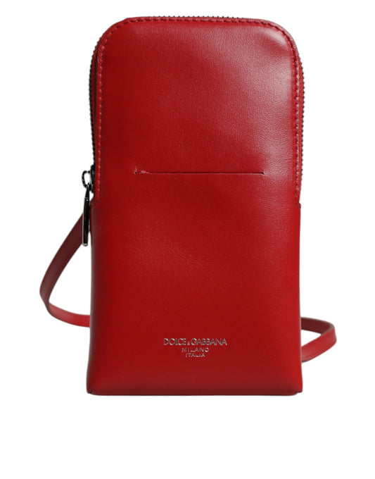 Dolce & Gabbana Rode Leren Tas Telefoon Draagtas Crossbody Nekband Tas