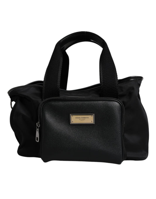 Dolce & Gabbana Zwarte Schouderband Dieren Draagtas Met Logoplaatje