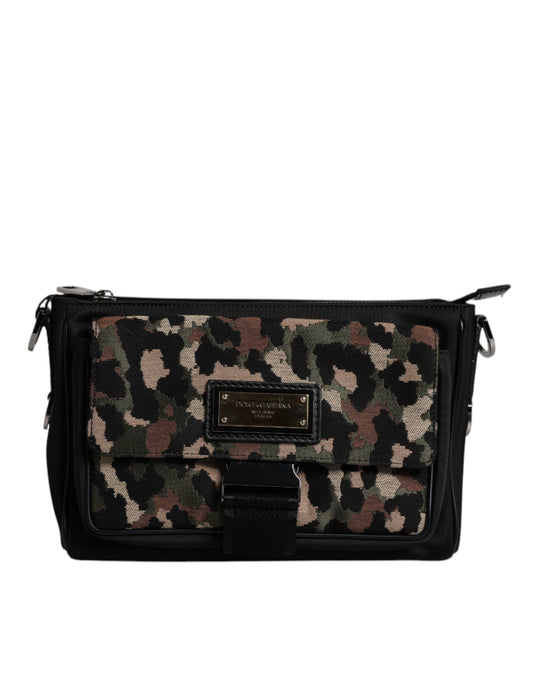Dolce & Gabbana Umhängetasche aus mehrfarbigem Leoparden-Jacquard