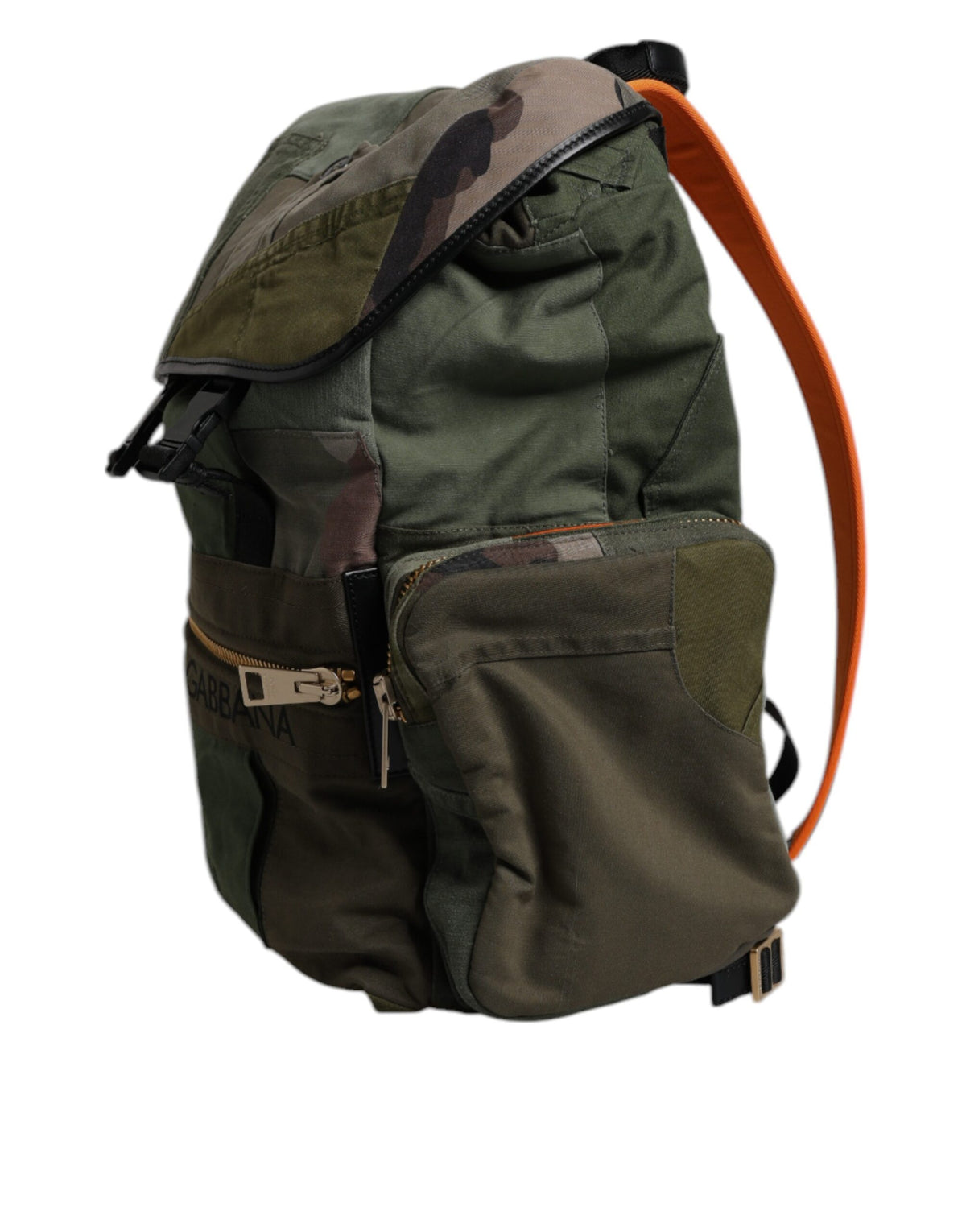 Dolce & Gabbana Militair Groene Patchwork Reistrugzak