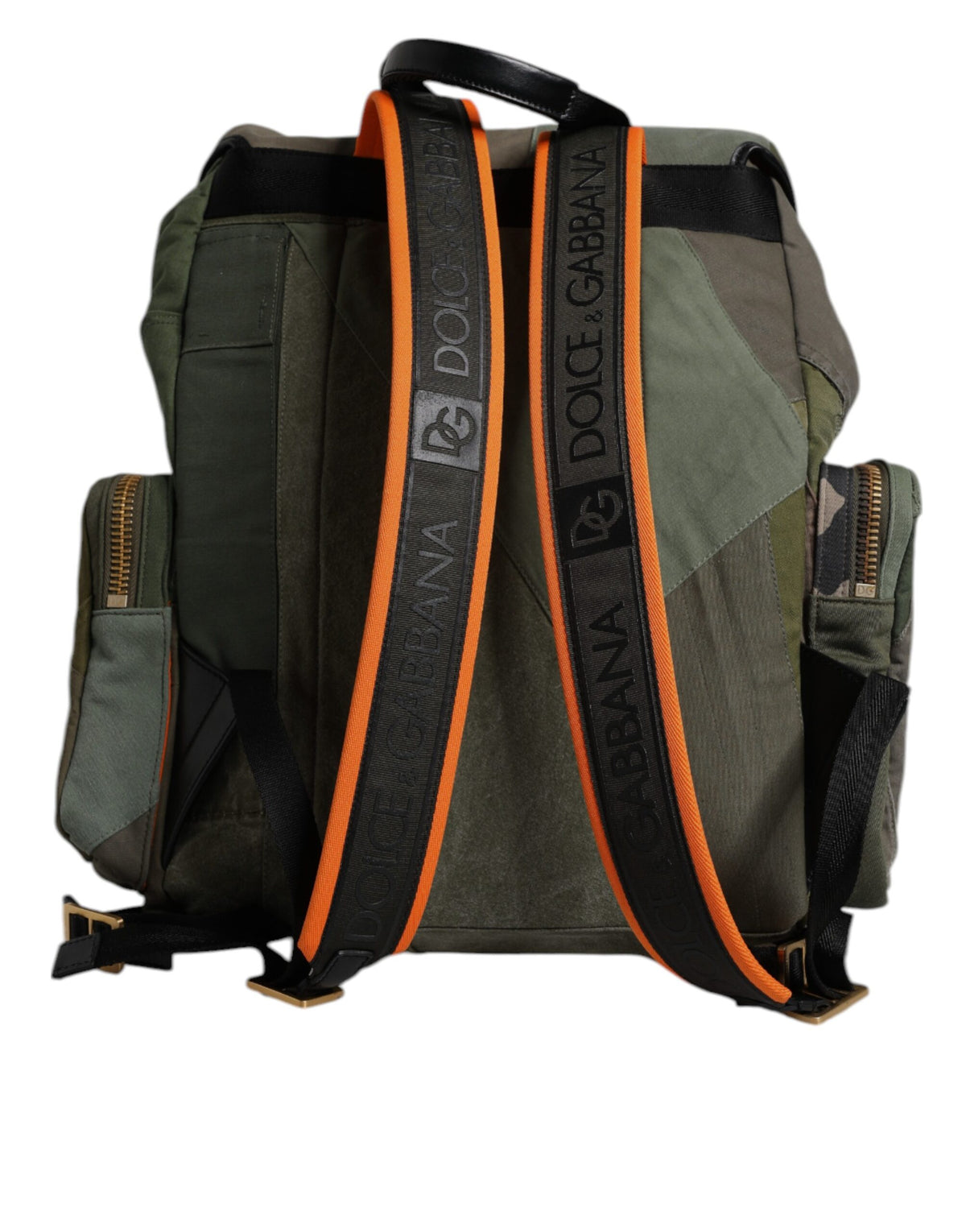 Dolce & Gabbana Militair Groene Patchwork Reistrugzak
