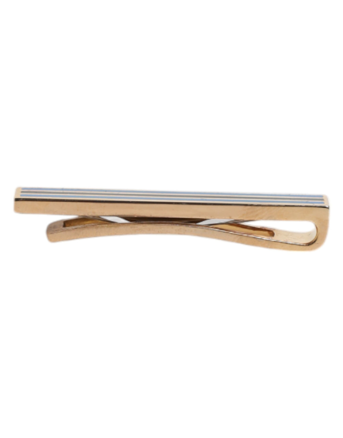Dolce & Gabbana Gold Tone Brass Logo Branded Tie Clip Bar