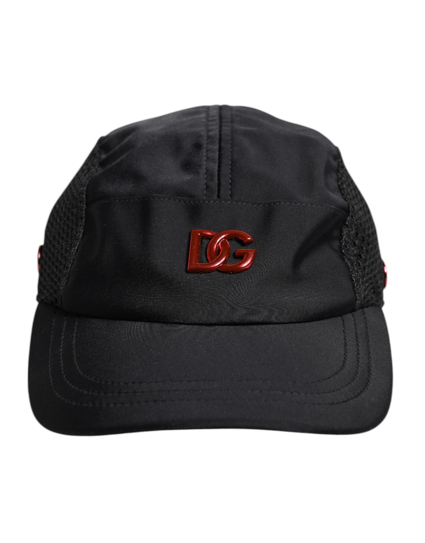 Dolce & Gabbana Zwart Nylon DG Logo 6 Panelen Baseballpet
