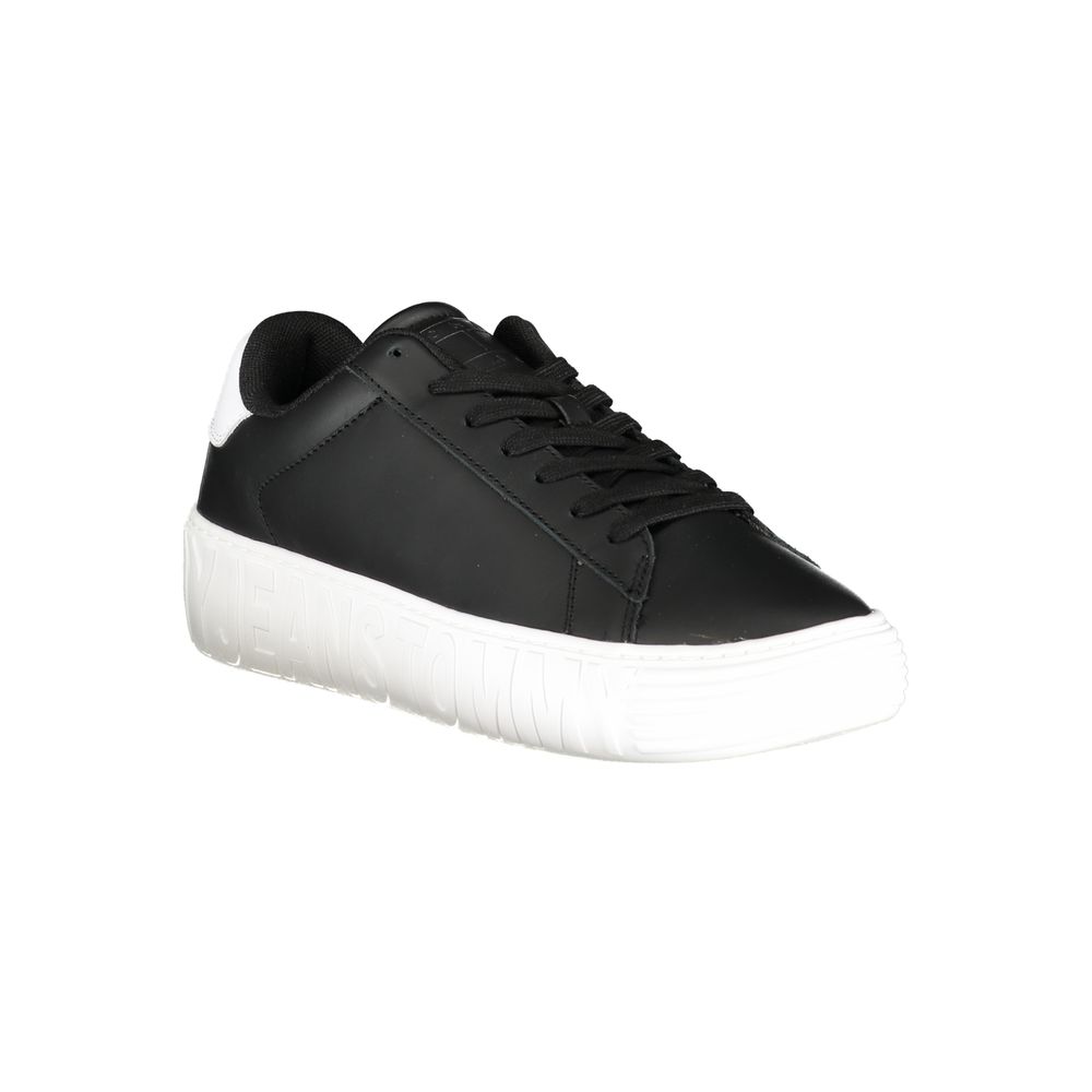 Tommy Hilfiger Black Polyurethane Men Sneaker