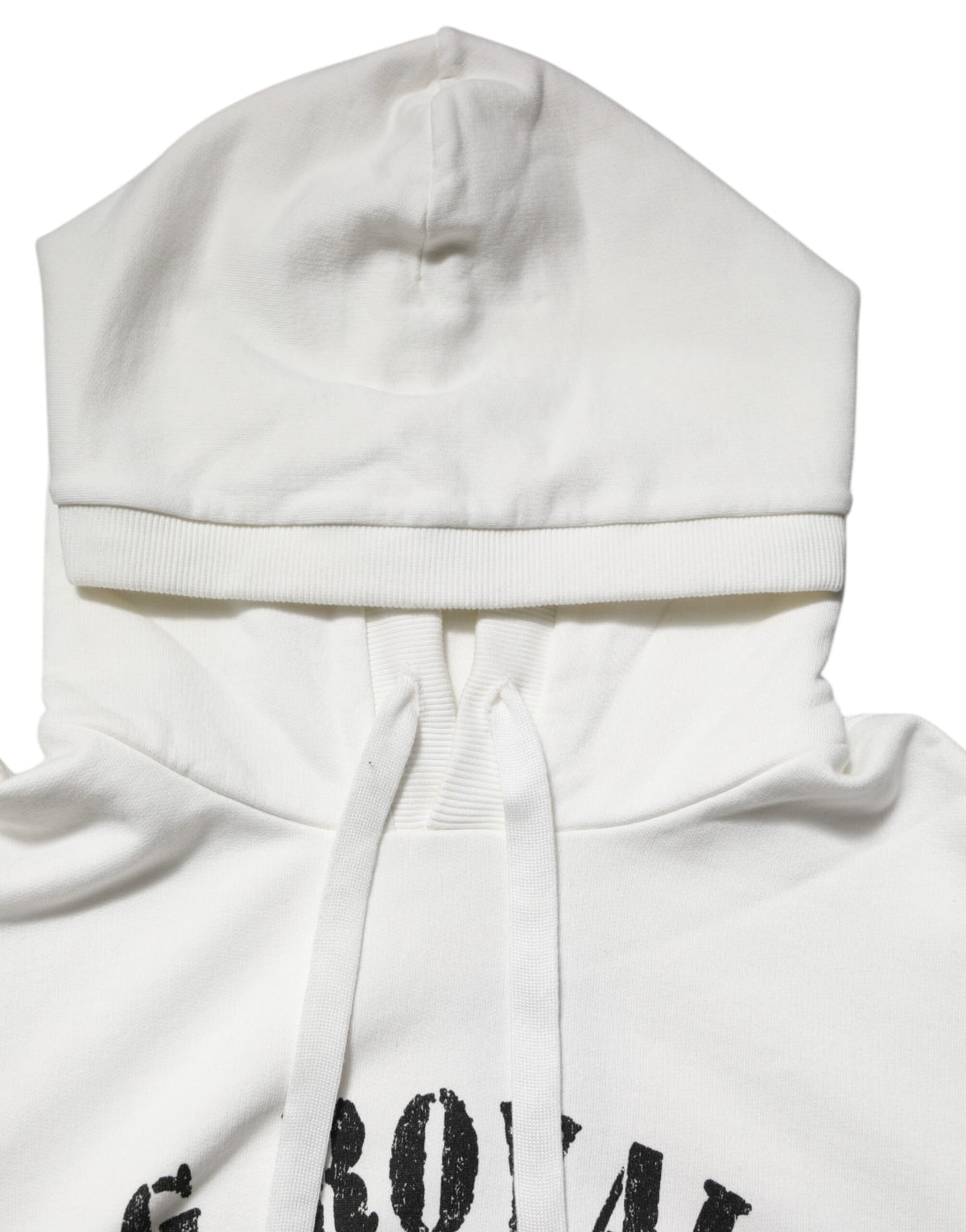 Dolce & Gabbana White Cotton DG ROYAL Print Hooded Sweater