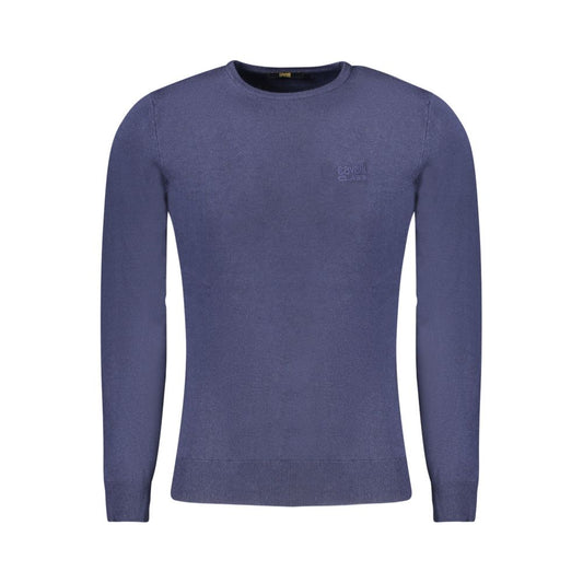 Cavalli Class Blauer Herrenpullover aus Viskose