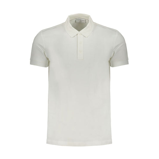 Calvin Klein weißes Baumwoll-Polohemd für Herren