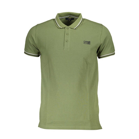 Cavalli Class Grünes Baumwoll-Polo-Shirt für Herren