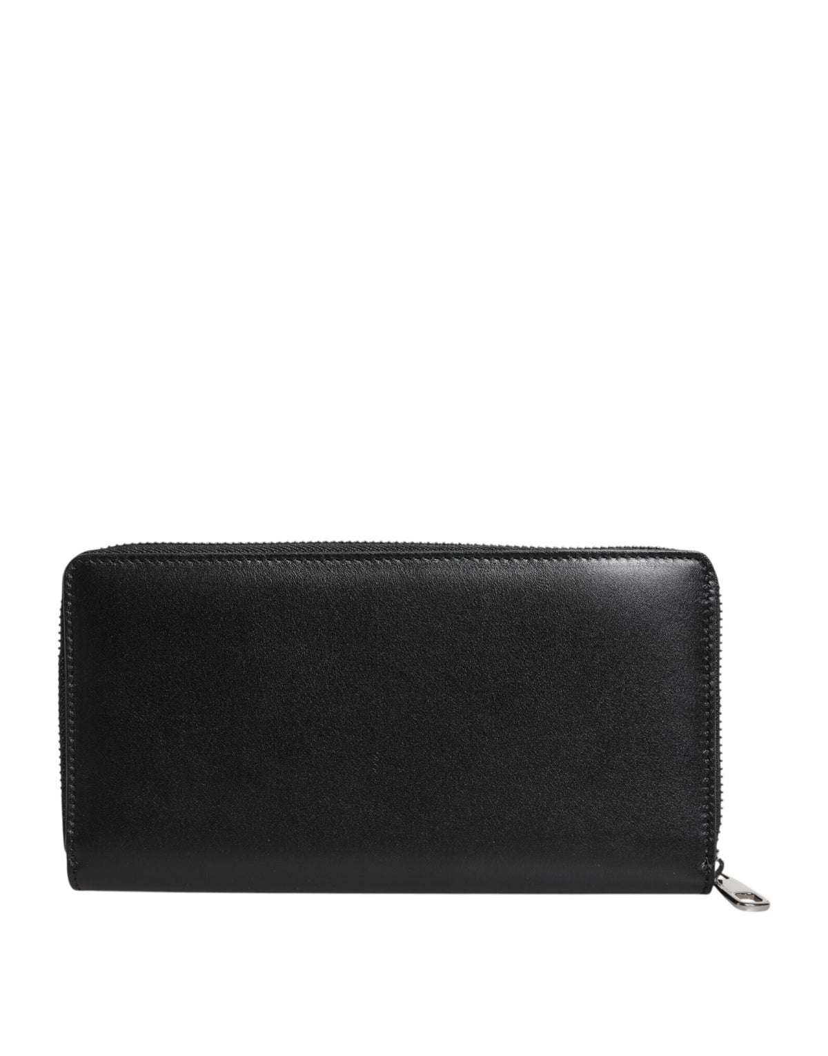 Dolce & Gabbana Zwart Leren Logo Plaque Rits Rondom Continental Portemonnee