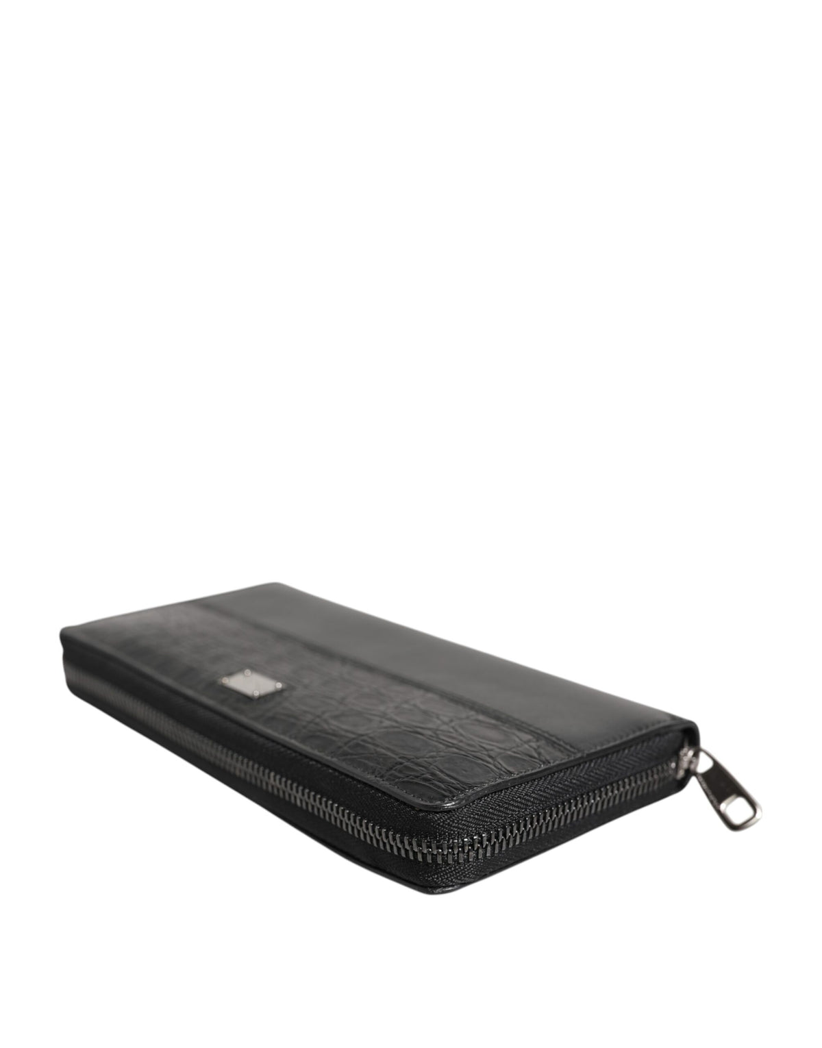 Dolce & Gabbana Zwart Leren Logo Plaque Rits Rondom Continental Portemonnee