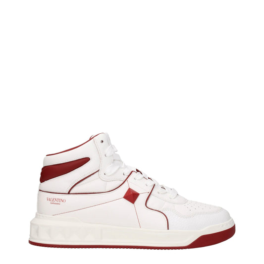 Valentino Garavani White Leather High Top Sneakers