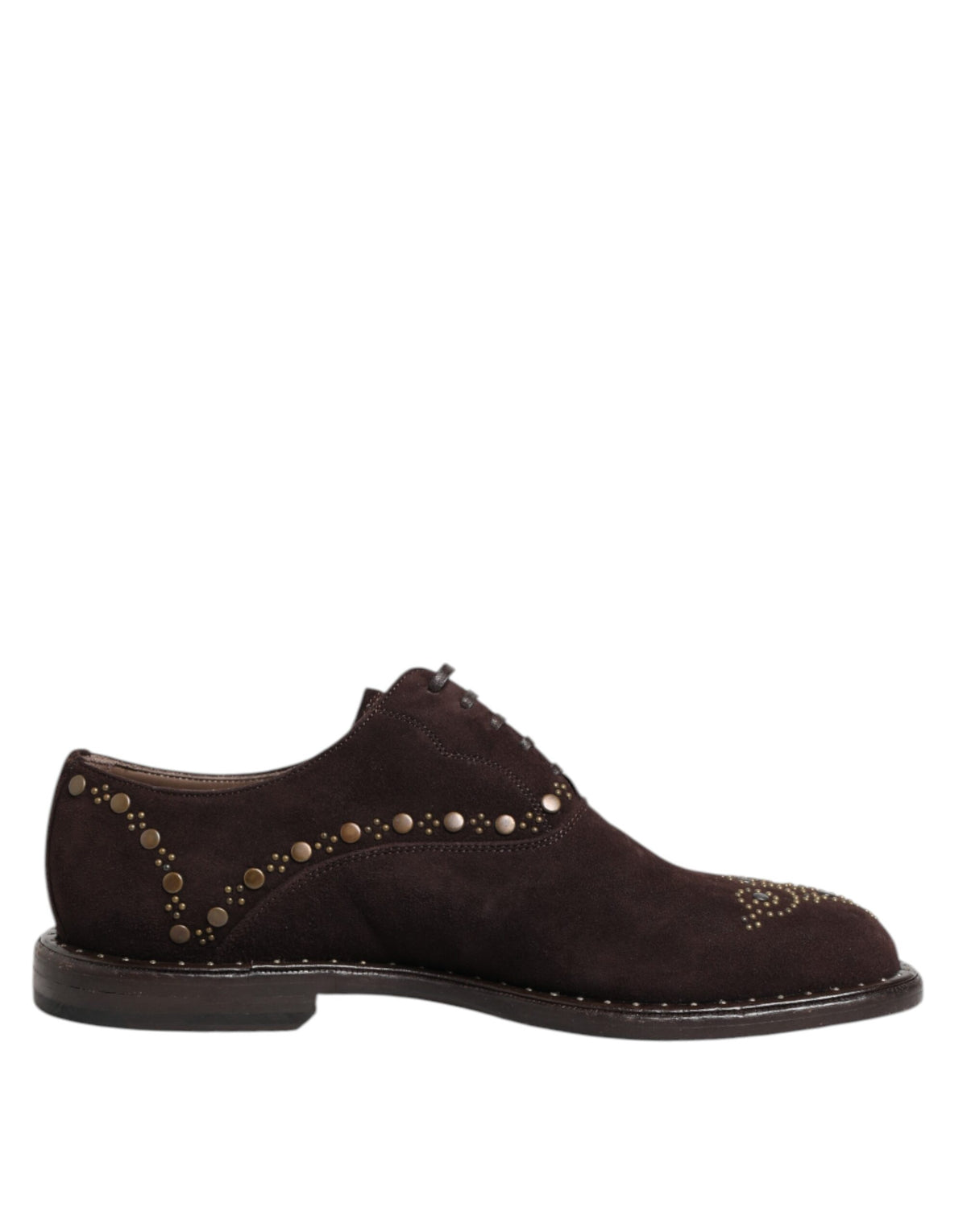 Dolce & Gabbana Brown Velvet Lace Up Oxford Dress Shoes