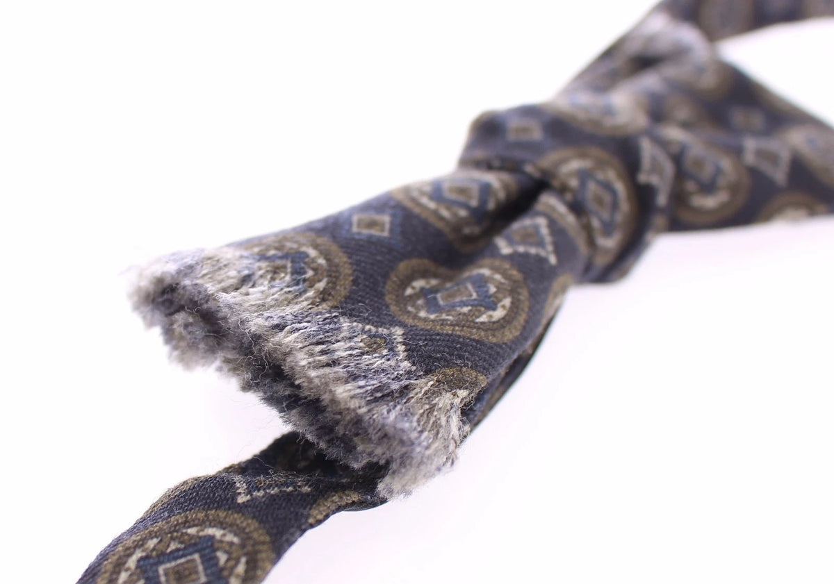 Dolce & Gabbana Blue Silk Baroque Fantasi Tied Bow Tie Papillon