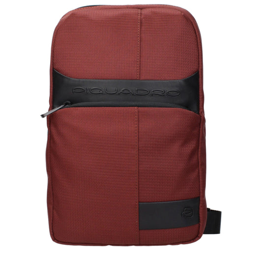 Piquadro Red Fabric Crossbody Bag