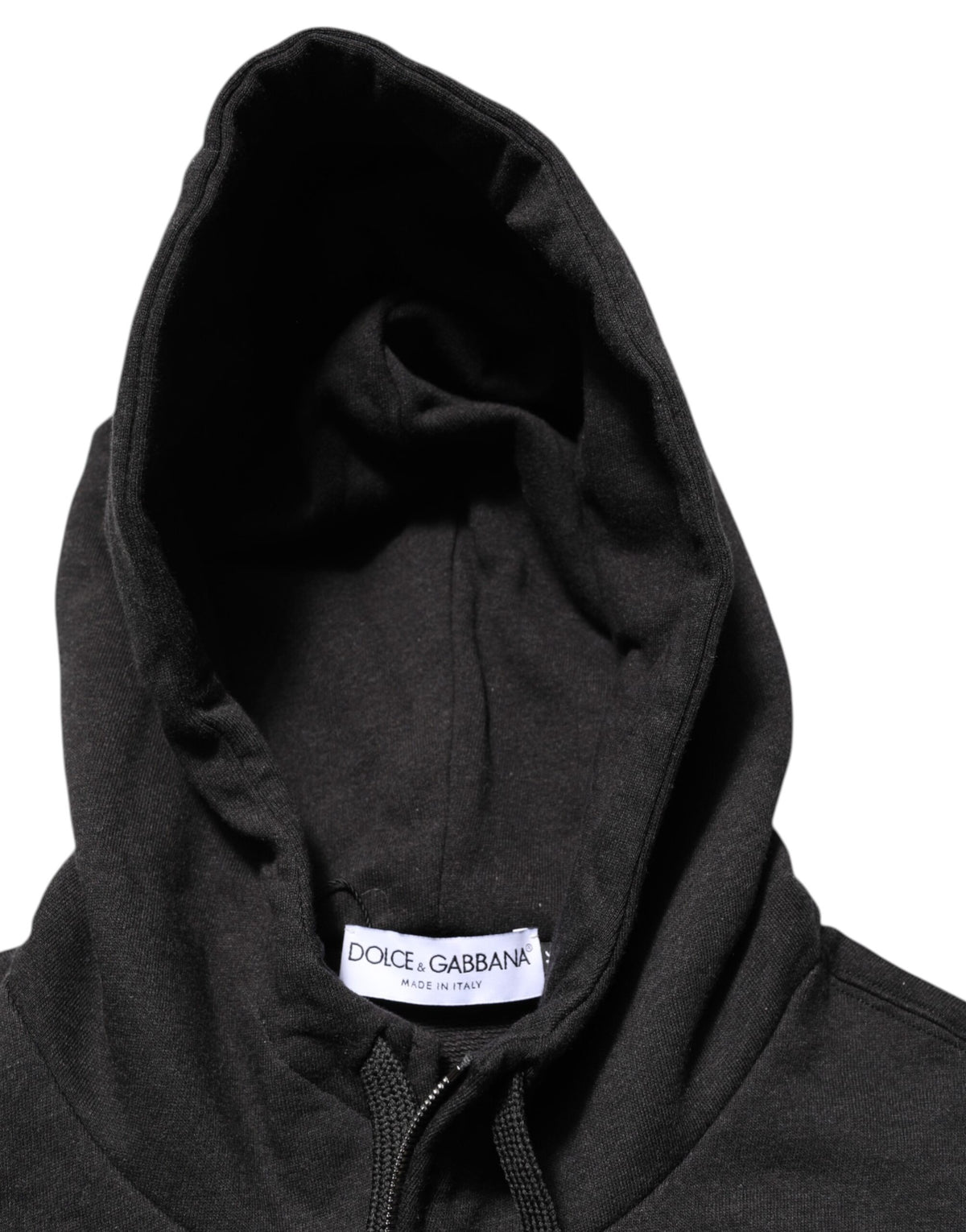 Dolce & Gabbana Black Logo FullZip Hooded Sweatshirt Sweater