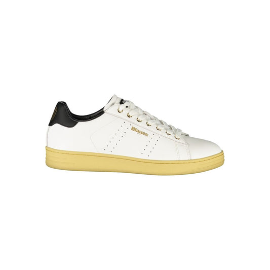 Blauer White Polyurethane Men Sneaker