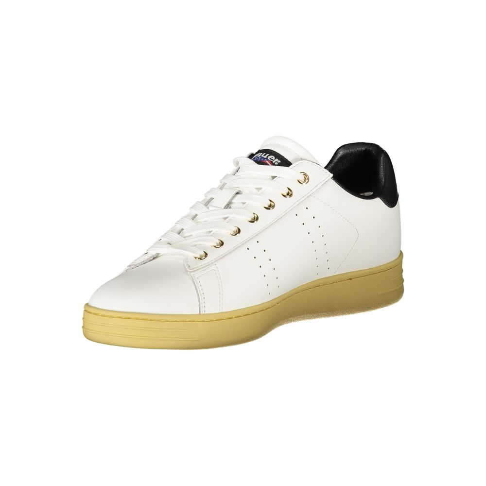 Blauer White Polyurethane Men Sneaker