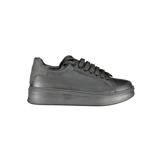 Gaelle Paris Black Polyurethane Men Sneaker