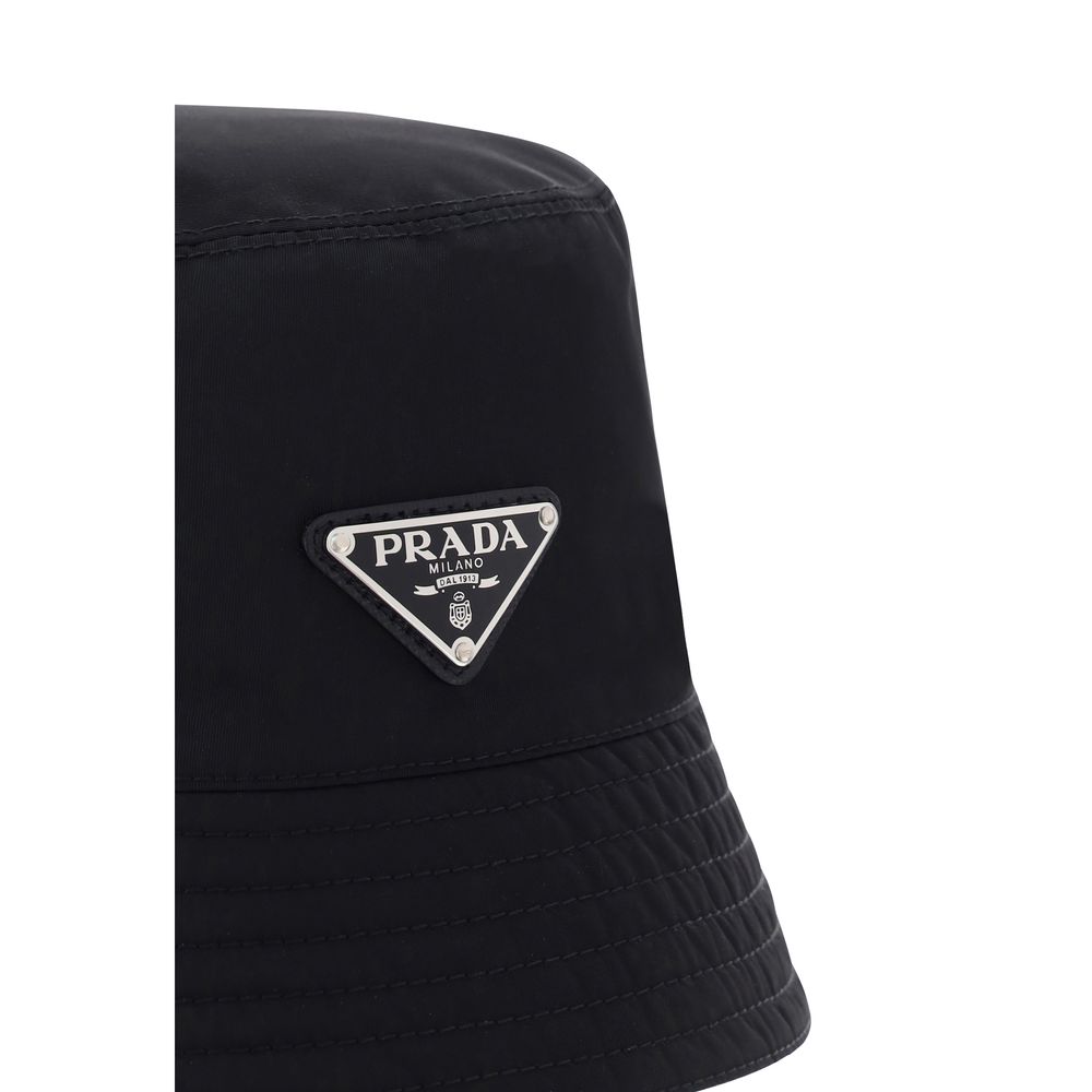 Prada Black Recycled Polyamide Bucket Hat