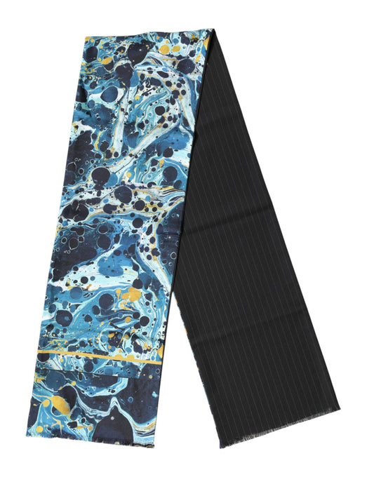 Dolce & Gabbana Multicolor Marble Neck Wrap Foulard Scarf